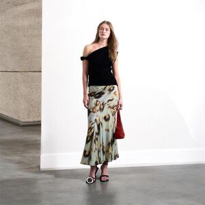Top shop Midi skirt in Green Size 8